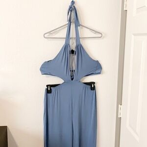 Hottie Cutout Halter Top Back Tie Jumpsuit